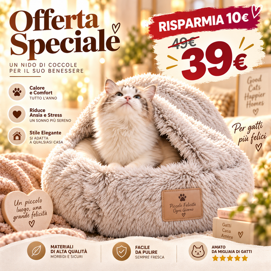 Cuccia Morbida a Ciambella per Gatti